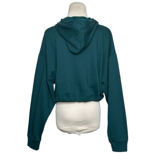 ZARA green long sleeves cropped hoodie sweatshirt size Medium - Picture 9 of 13